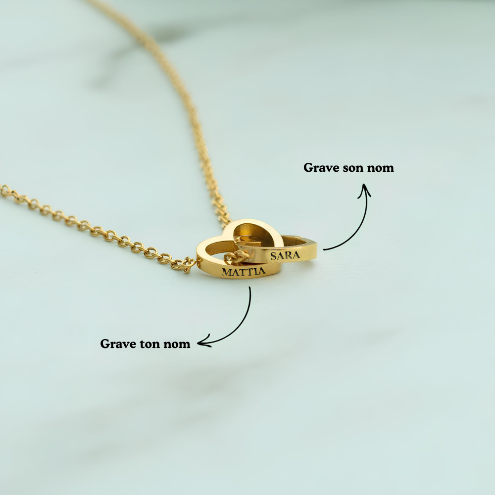 Eternal Rose Box & Personalized Heart Necklace