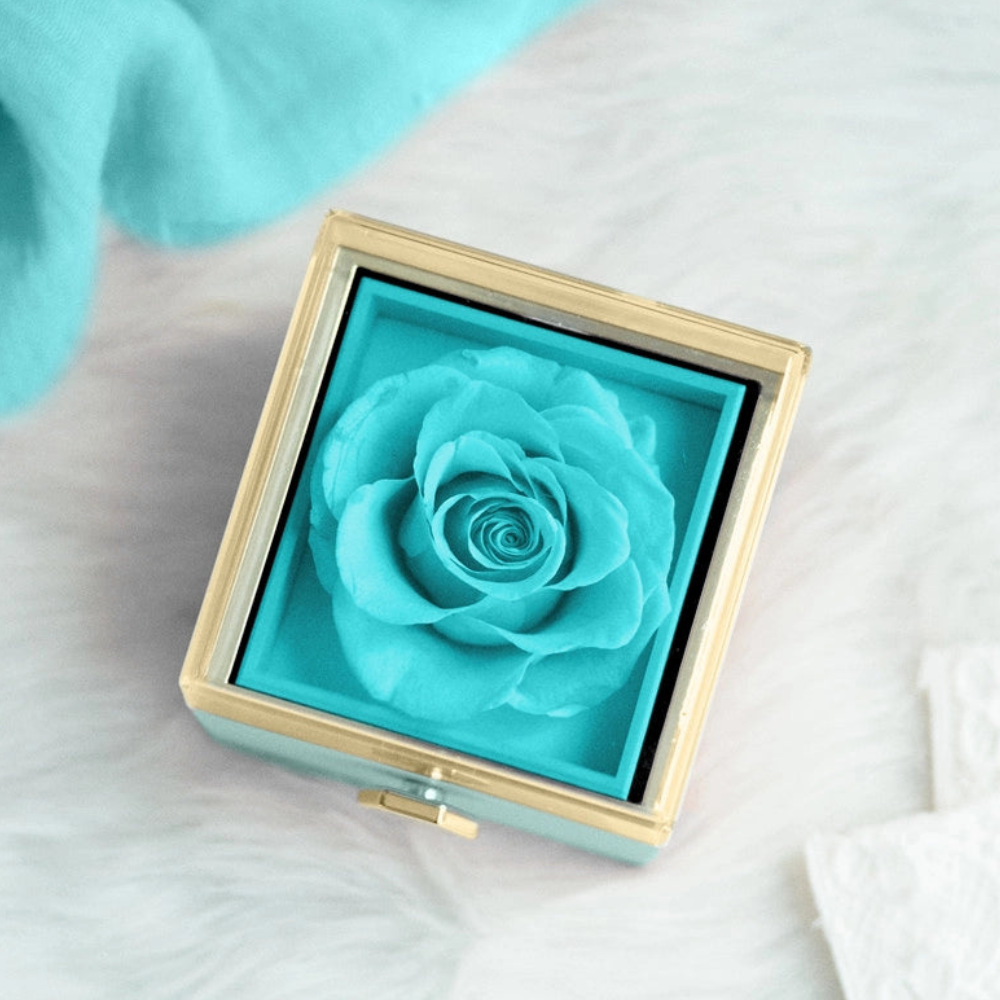 Eternal Rose Box & Personalized Heart Necklace