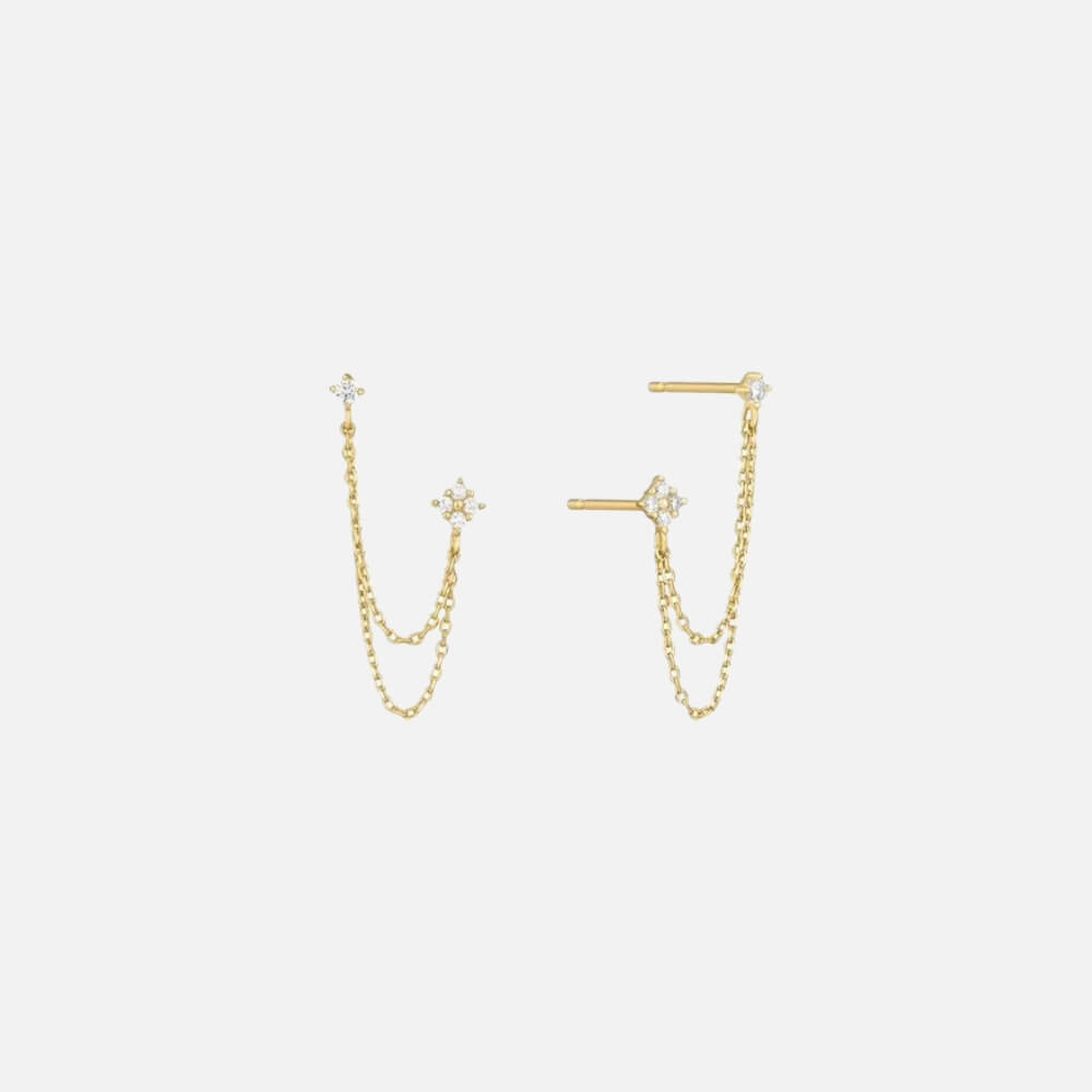 Delicate floral crystal earrings