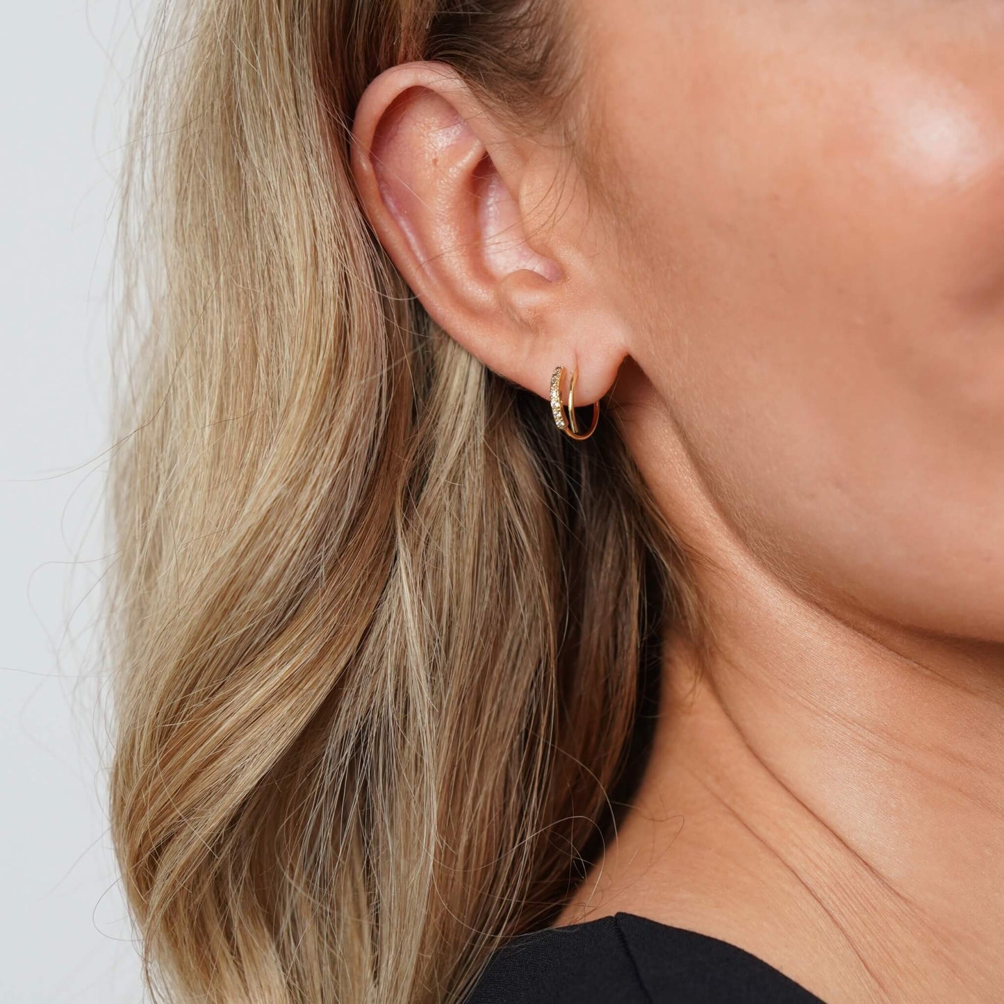 Sparkling double crystal earrings