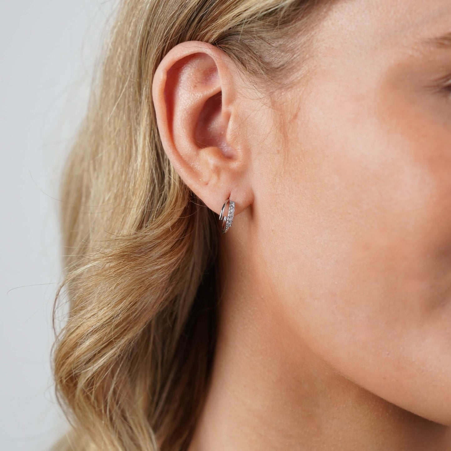 Sparkling double crystal earrings
