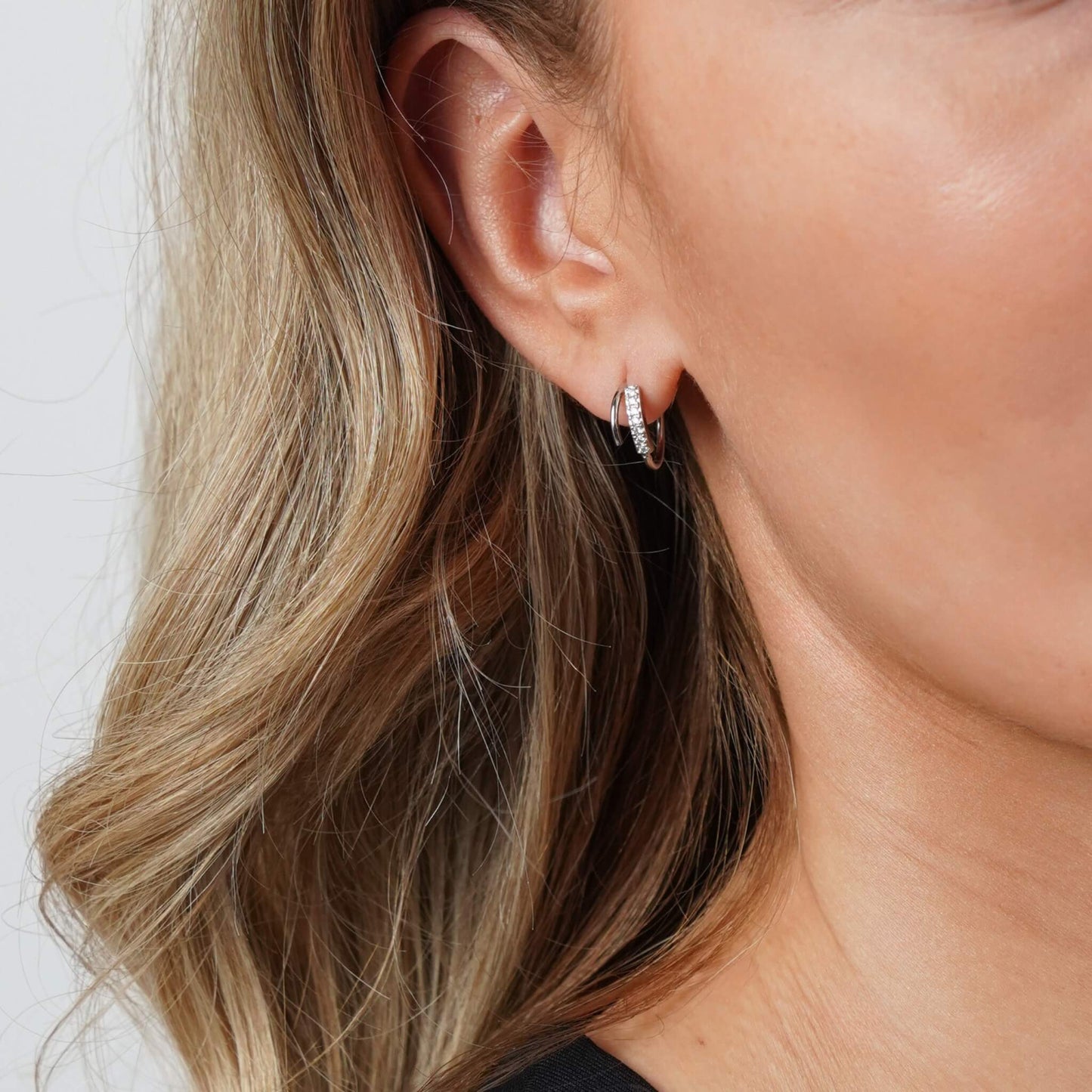 Sparkling double crystal earrings