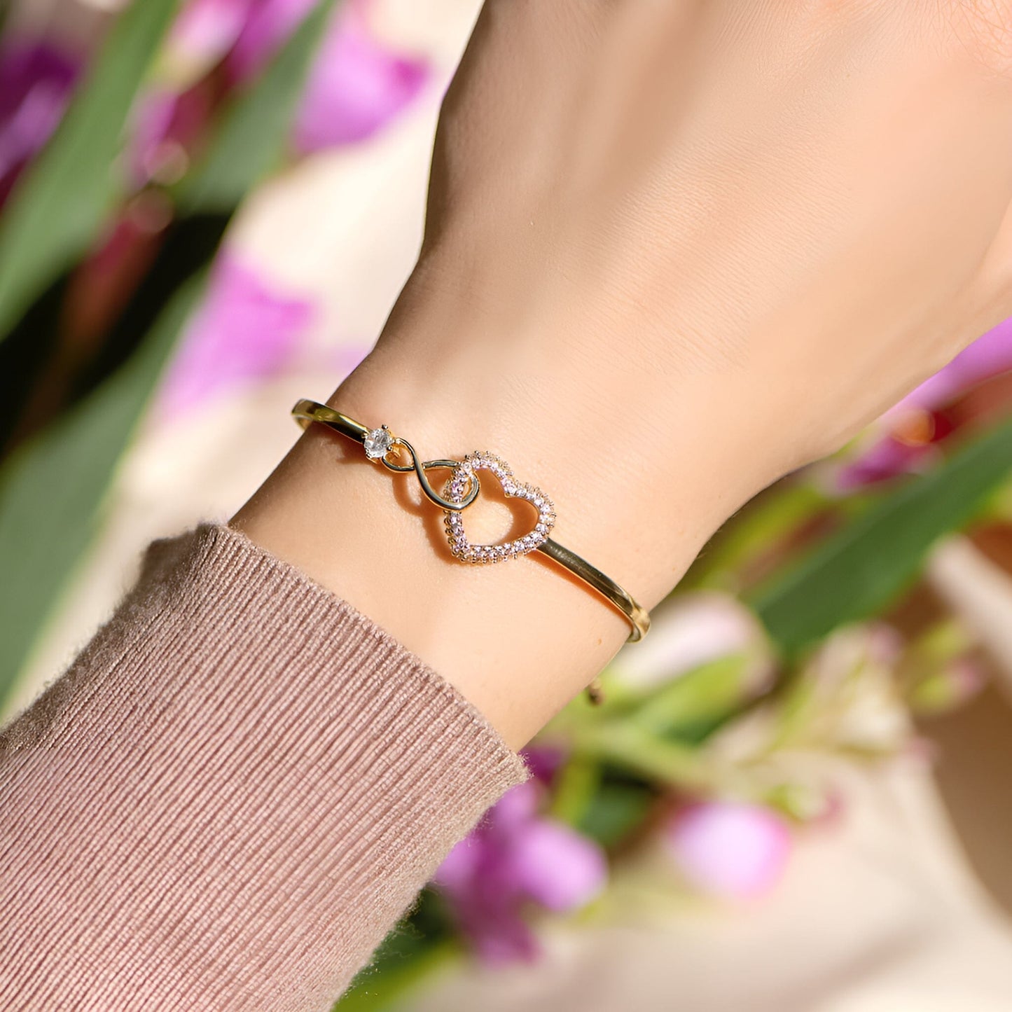 eternal heart bracelet with infinity symbol
