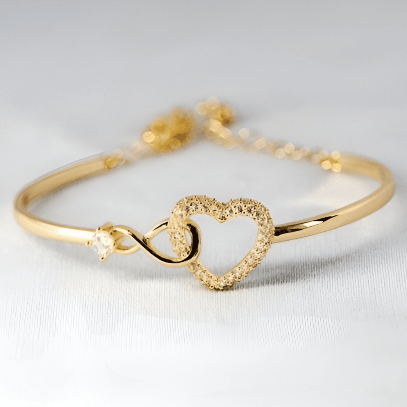 eternal heart bracelet with infinity symbol