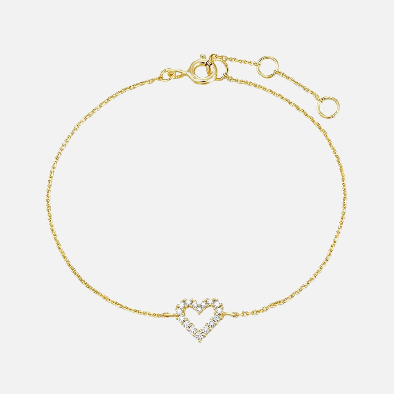 Leather Bracelet with Sparkling Heart Crystal Charm
