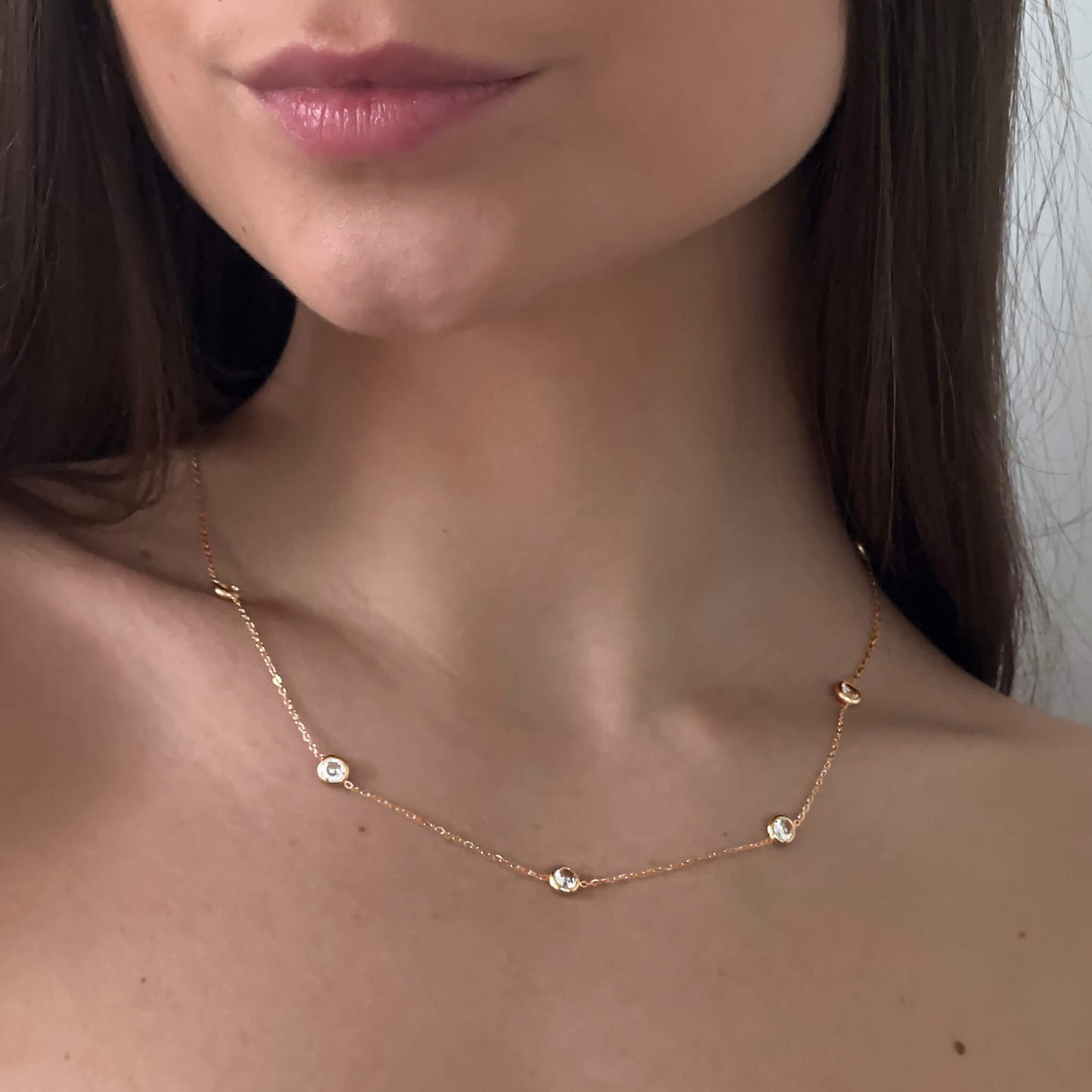 Stunning Seven Crystal Pendant Necklace