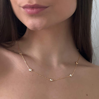 Stunning Seven Crystal Pendant Necklace