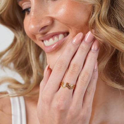 Dazzling Triptych Ring High and Low