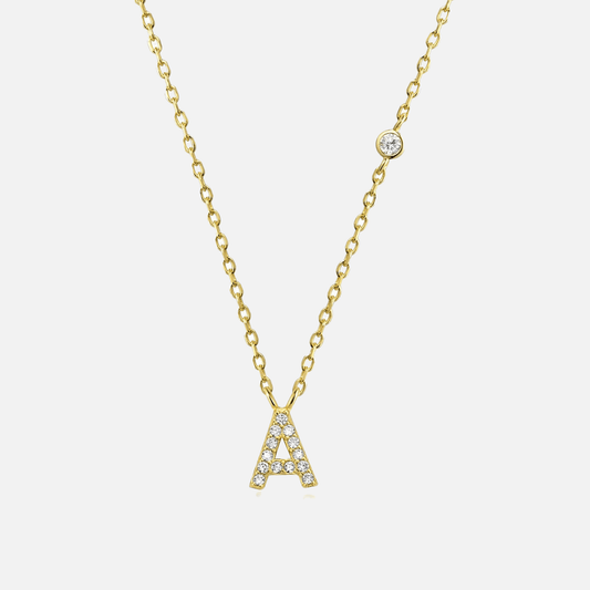 Pendant necklace in letters inspired by the charming stone