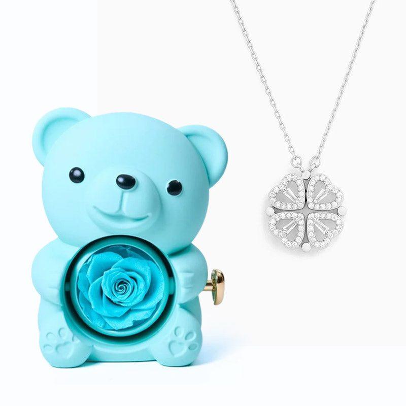 Bear & Necklace Box - "Lucky Heart"