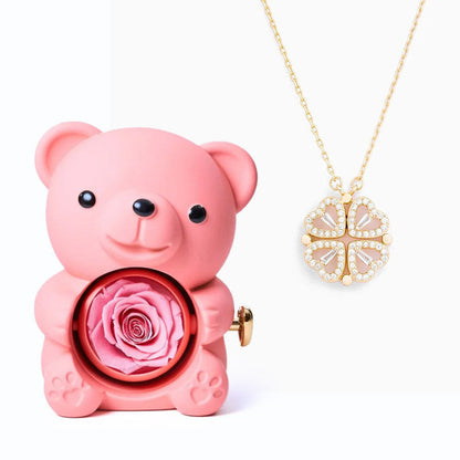 Bear & Necklace Box - "Lucky Heart"