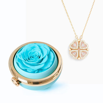 Eternal Rose Passion Box & Necklace - "Lucky Heart"
