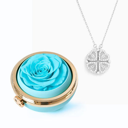 Eternal Rose Passion Box & Necklace - "Lucky Heart"