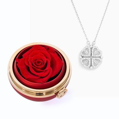 Eternal Rose Passion Box & Necklace - "Lucky Heart"