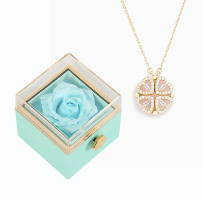 Eternal Rose Box & Necklace - "Lucky Heart"