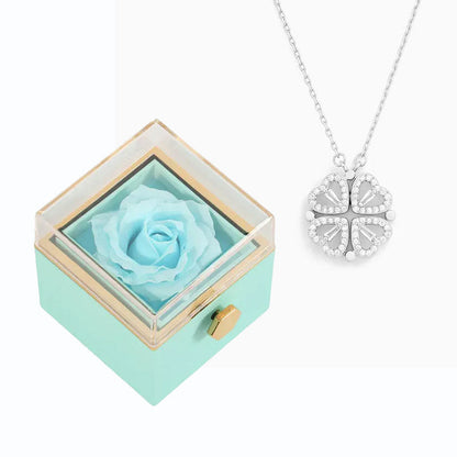 Eternal Rose Box & Necklace - "Lucky Heart"