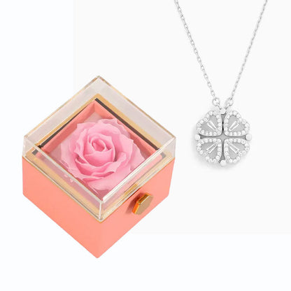 Eternal Rose Box & Necklace - "Lucky Heart"