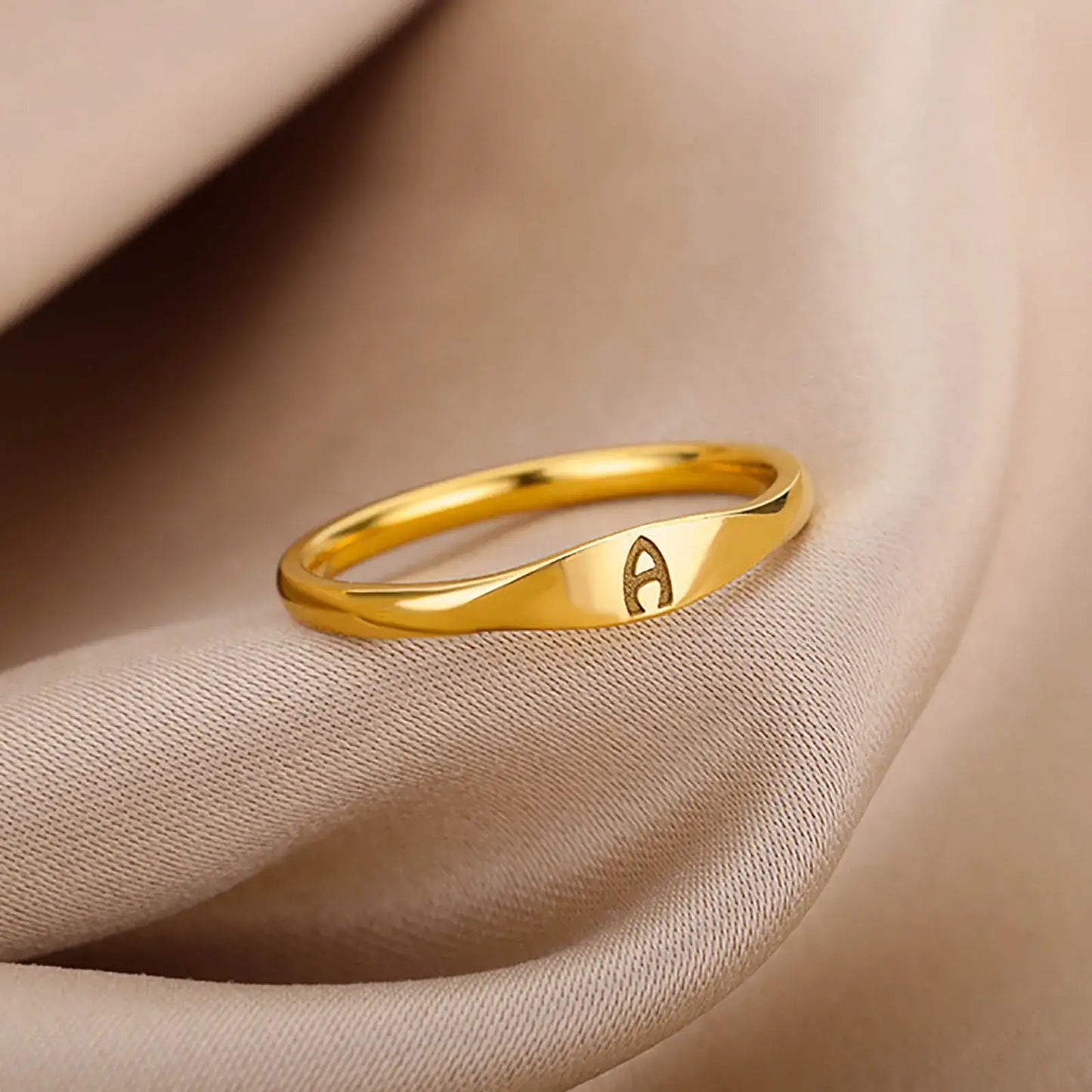 Elegant personalized initial ring