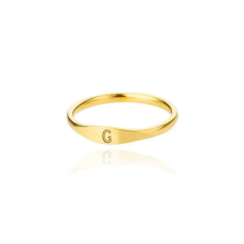 Elegant personalized initial ring