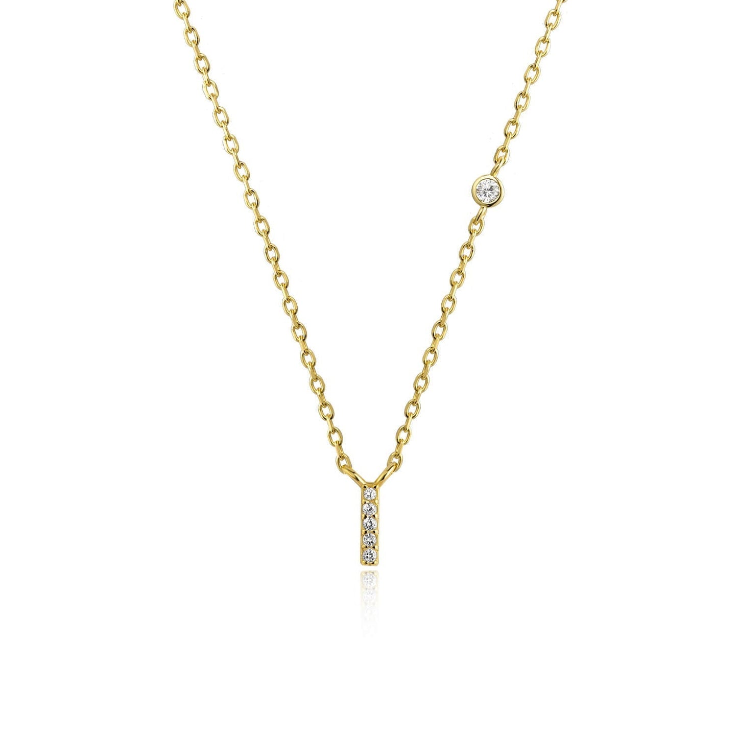 Pendant necklace in letters inspired by the charming stone