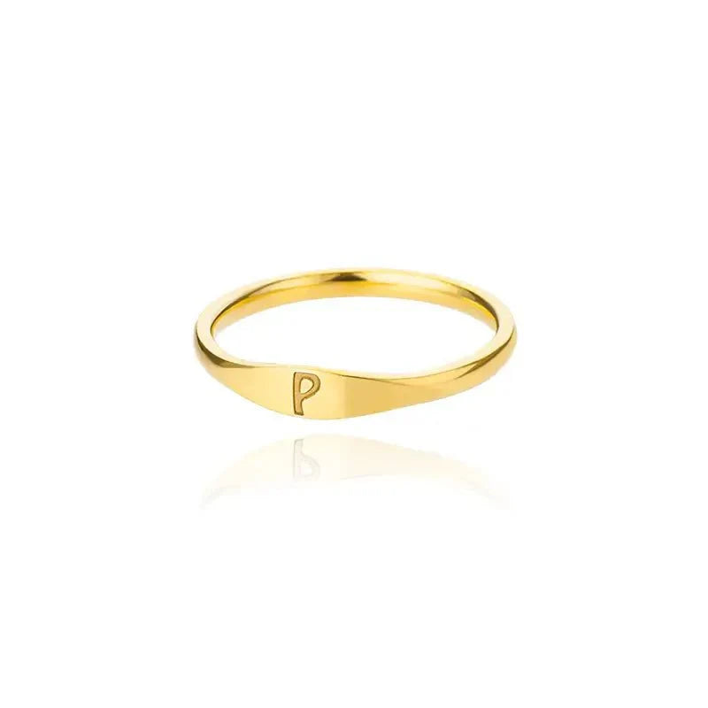 Elegant personalized initial ring