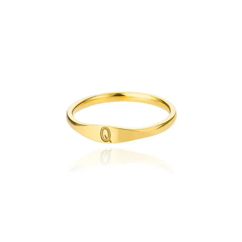 Elegant personalized initial ring
