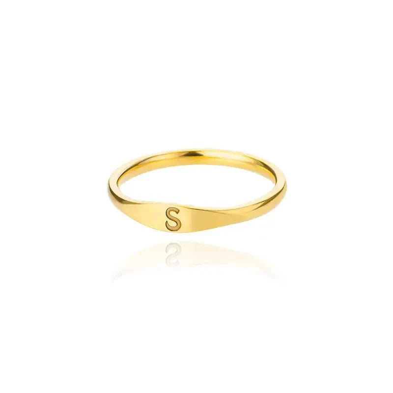 Elegant personalized initial ring