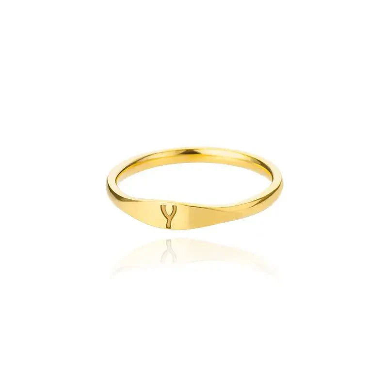 Elegant personalized initial ring