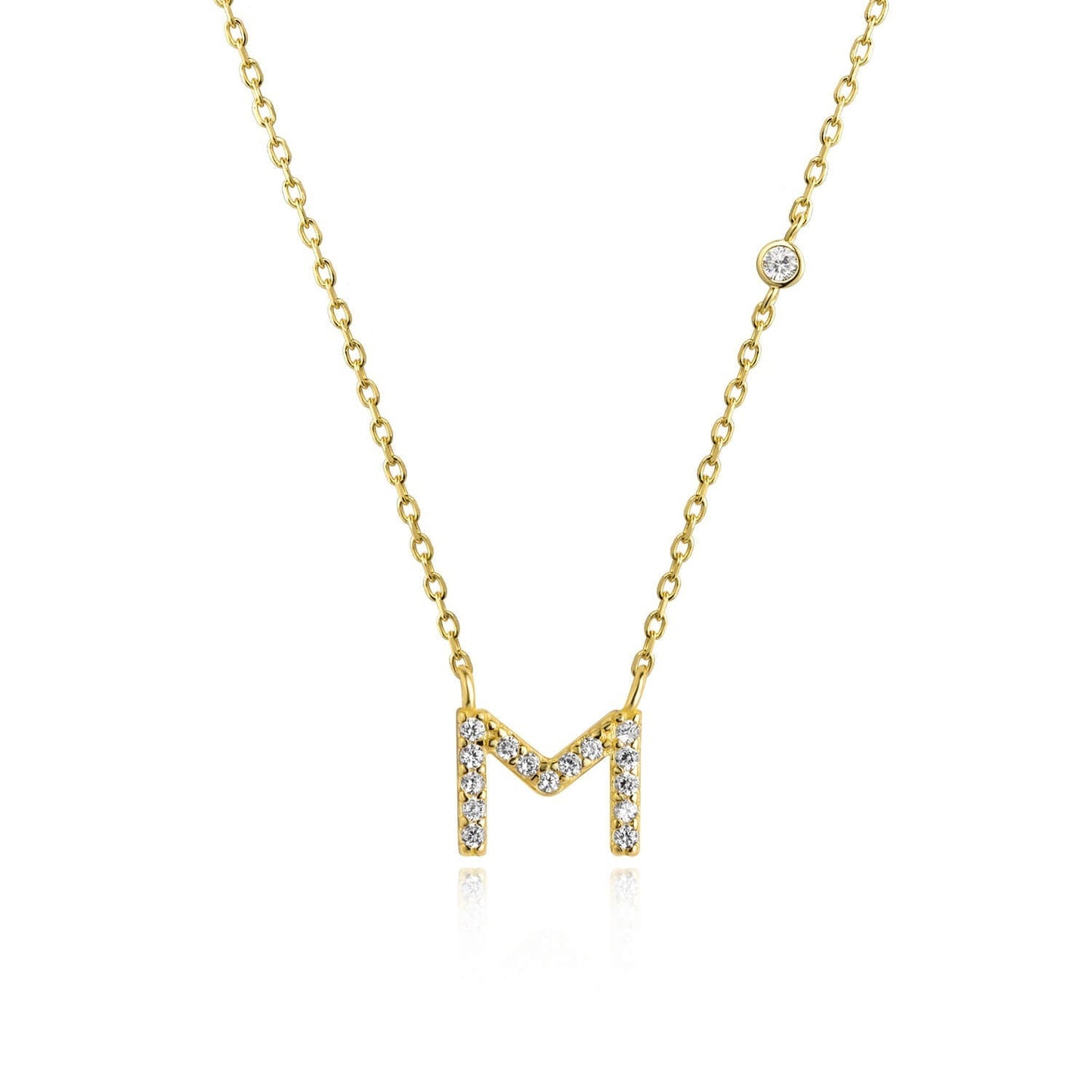 Pendant necklace in letters inspired by the charming stone