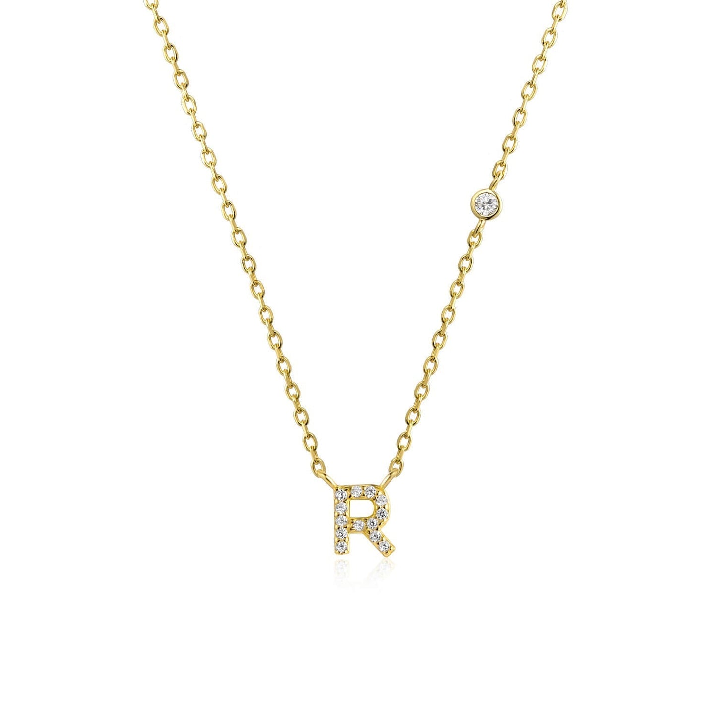 Pendant necklace in letters inspired by the charming stone