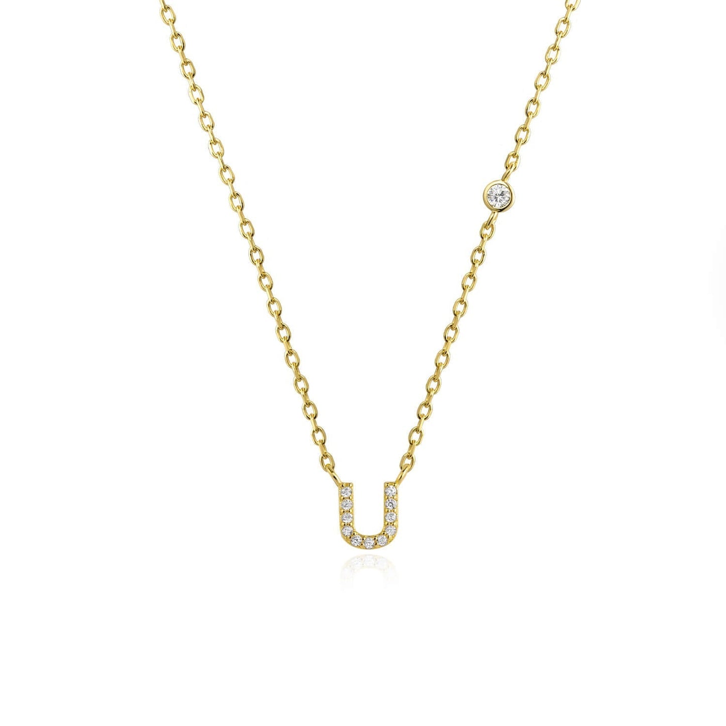 Pendant necklace in letters inspired by the charming stone