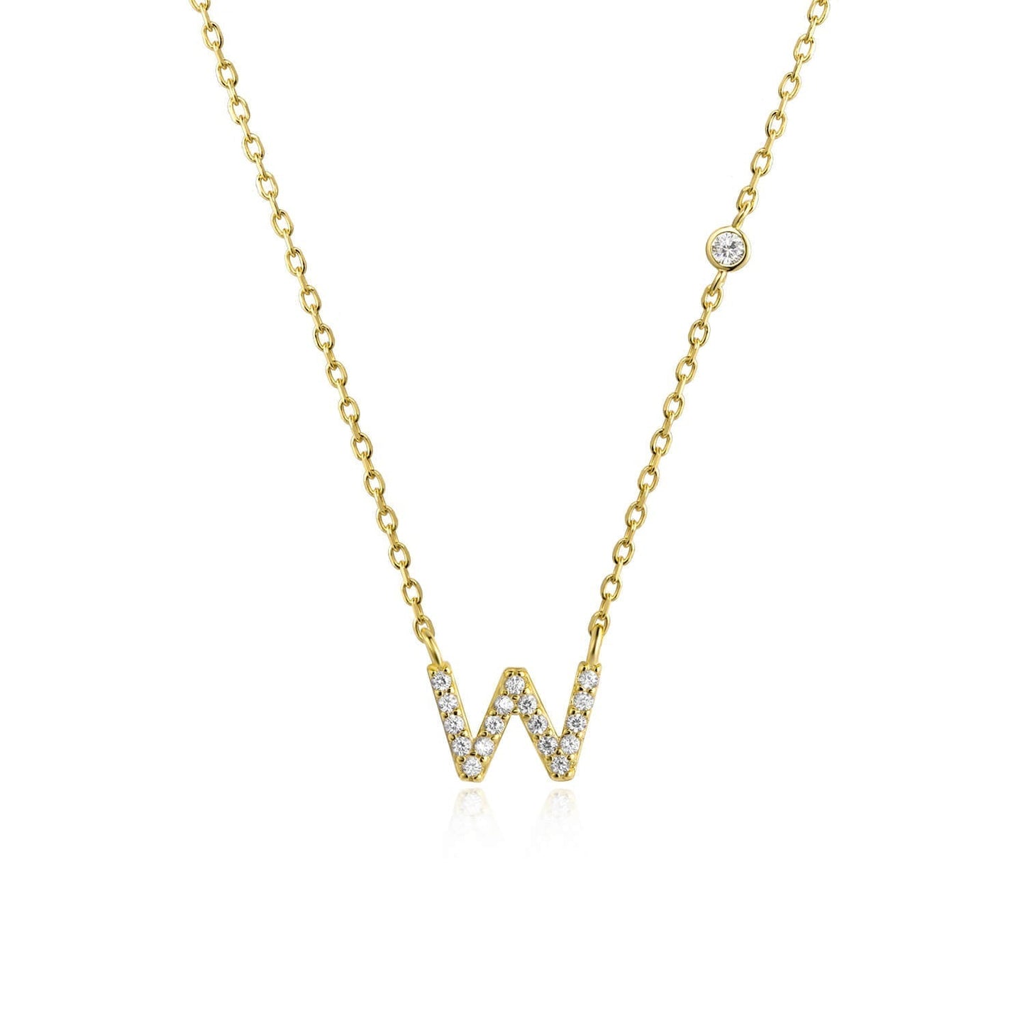 Pendant necklace in letters inspired by the charming stone