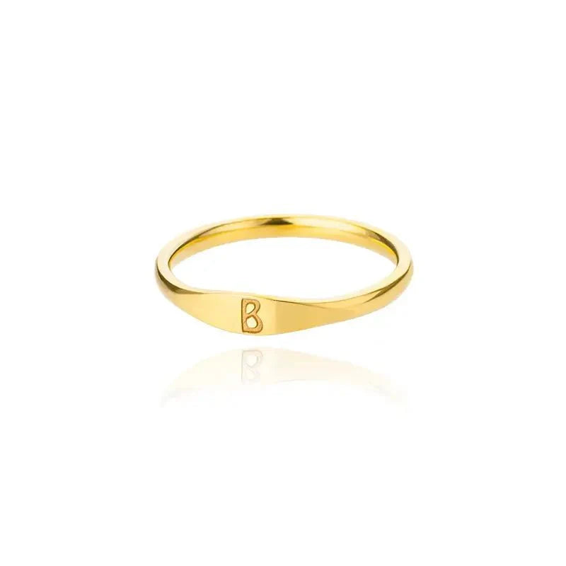 Elegant personalized initial ring