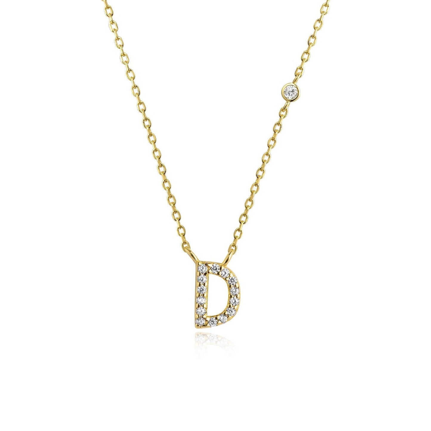 Pendant necklace in letters inspired by the charming stone