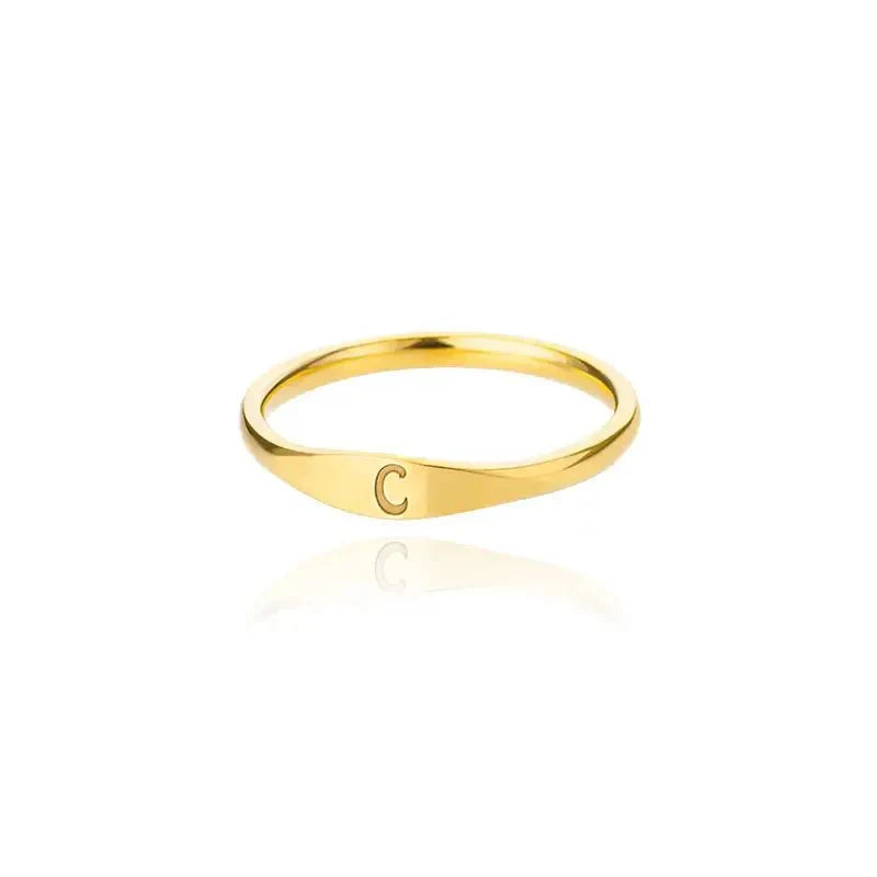 Elegant personalized initial ring