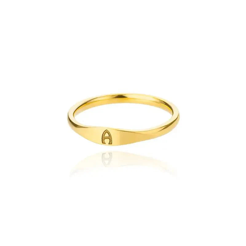 Elegant personalized initial ring
