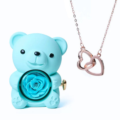 Bear Box & Personalized Heart Necklace