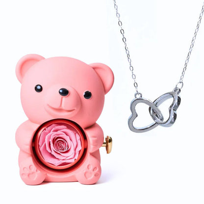 Bear Box & Personalized Heart Necklace