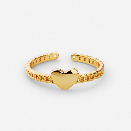 Enchanting Ring in Heart Links