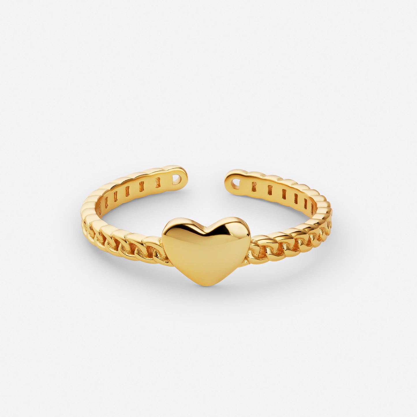 Enchanting Ring in Heart Links