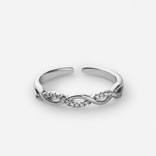Elegant Wave Ring with Floating Design